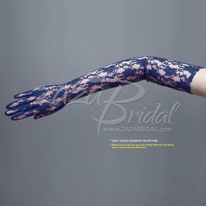 Flower Pattern Lace Gloves Opera Length 16BL